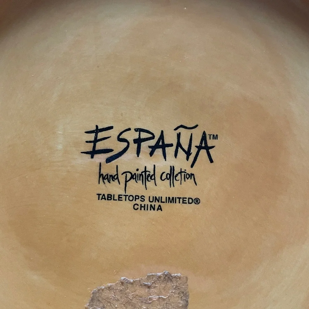 España Hand Painted Collection Tabletops Unlimited Yellow Ceramic‎ Serving Bowl